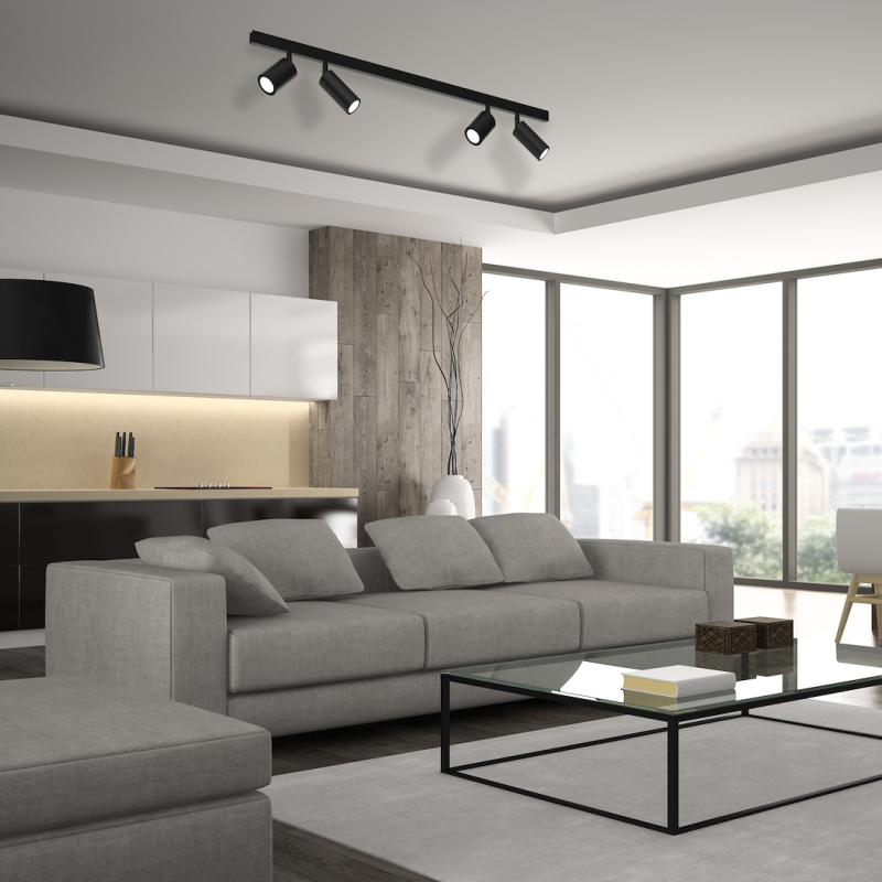 HUDSON BLACK Ceiling Lamp 4xGU10