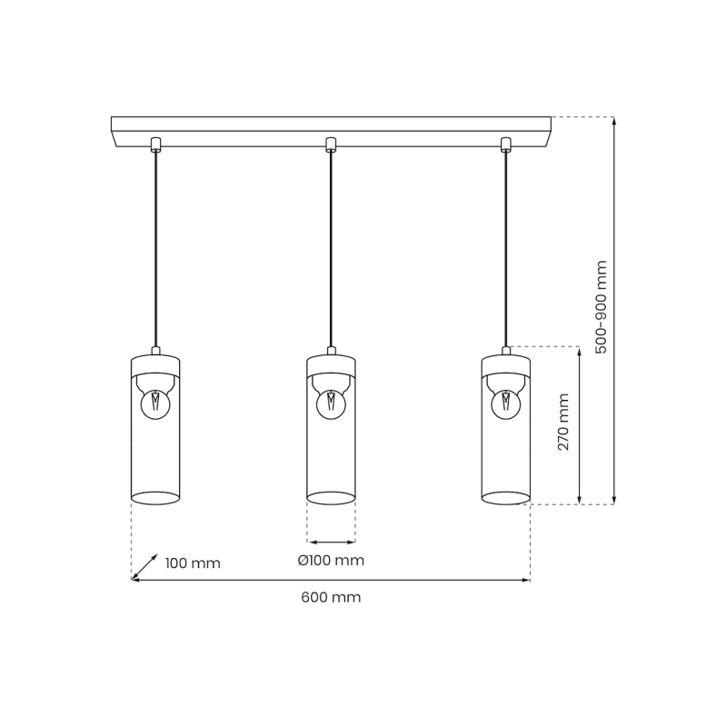 ELICA 3xE27 pendant lamp
