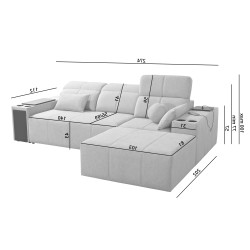 Milano I corner sofa with a sleeping function in Plecionka fabric, Verita 76 – elegance and functionality in one