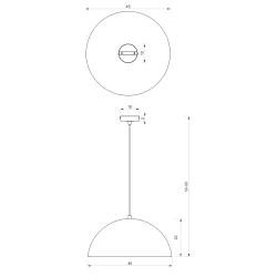 Pendant lamp BETA GREEN/GOLD 1xE27 45cm