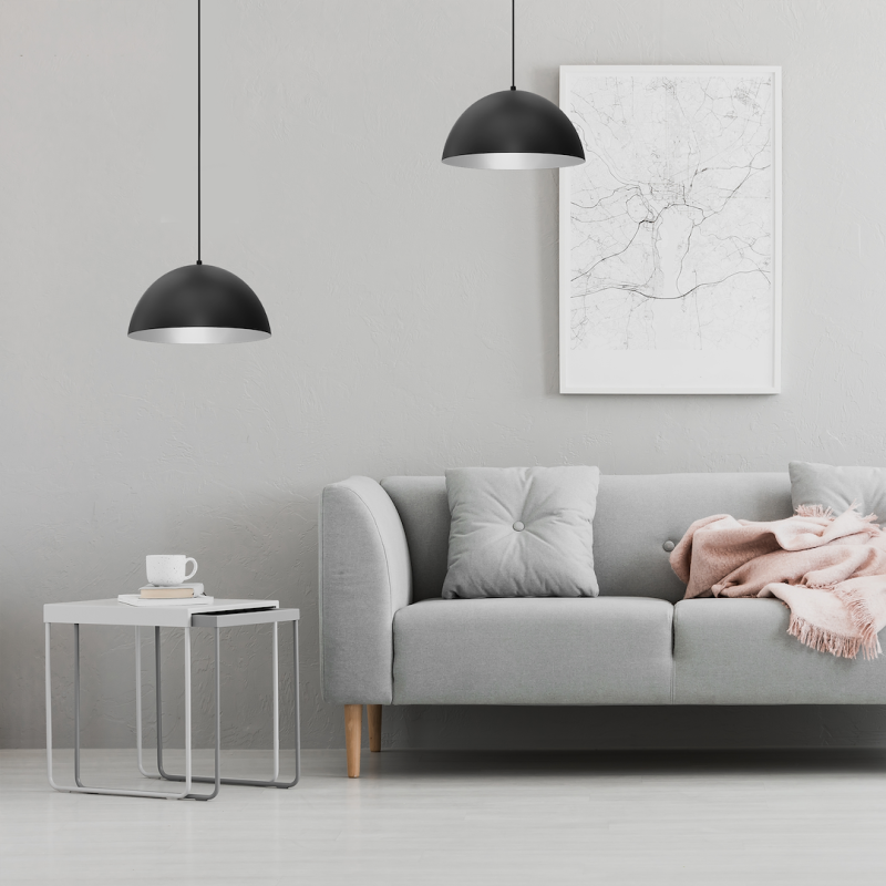 Pendant lamp BETA BLACK/WHITE 1xE27 35cm