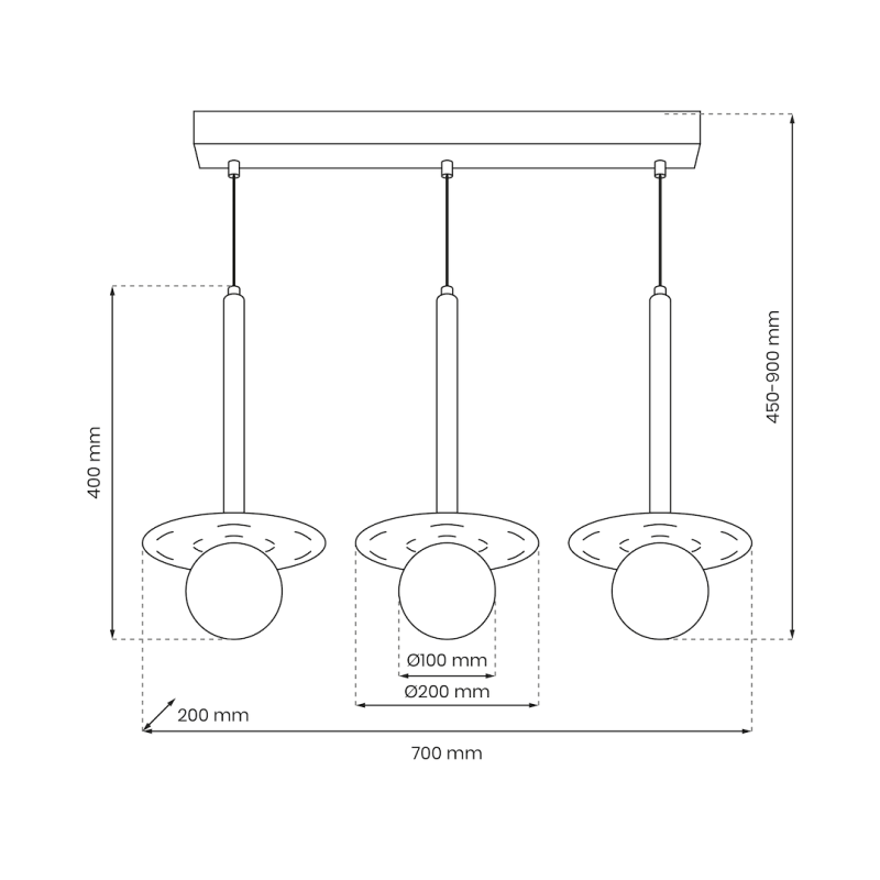 Lampa wisząca FUTURA 3xG9