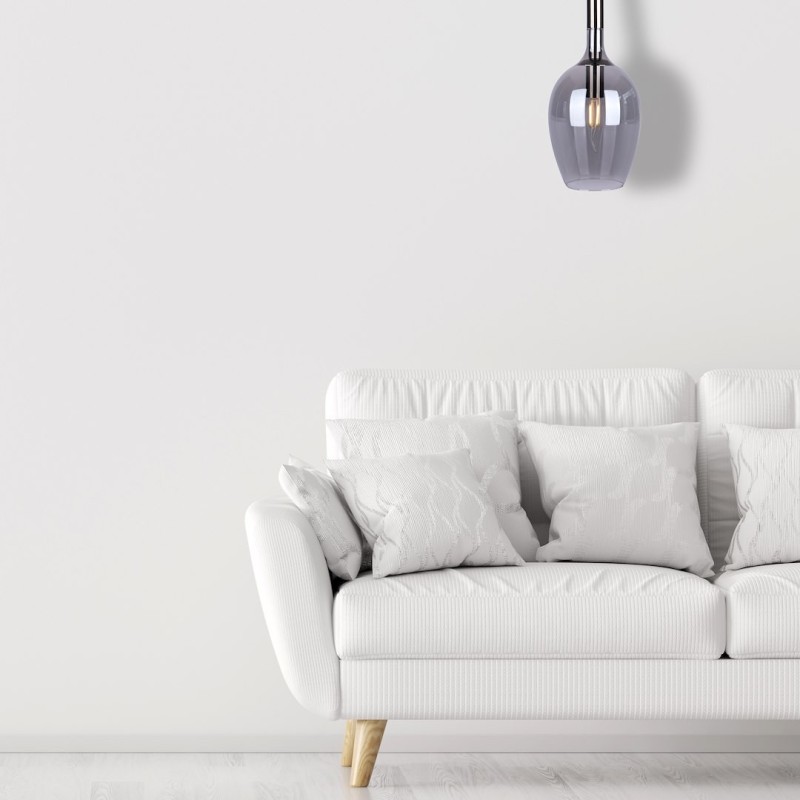 LUGANO SMOKED hanging lamp 1xE14