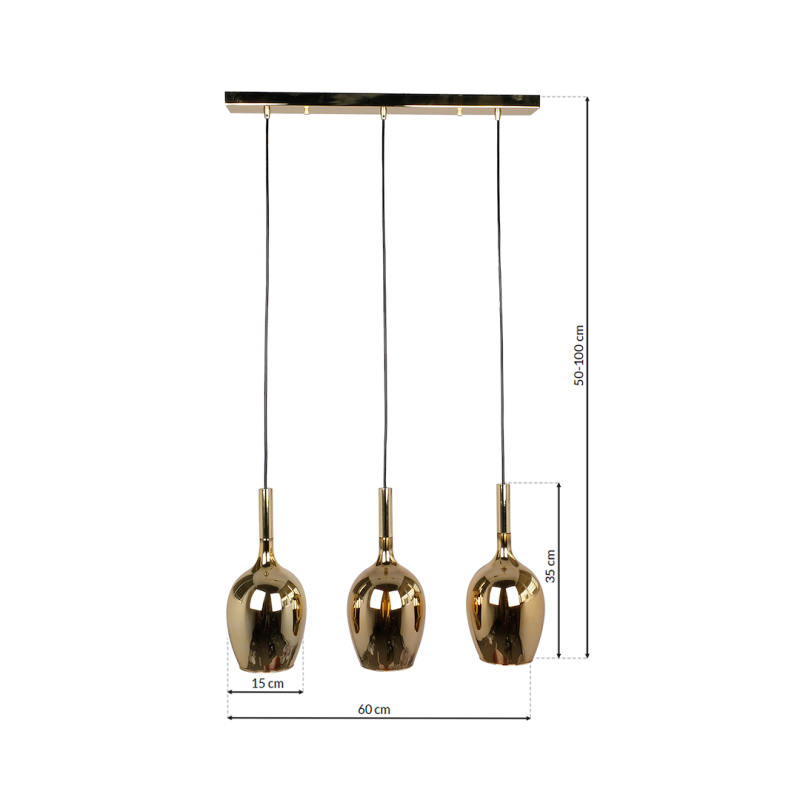 Підвісна лампа LUGANO GOLD 3xE14