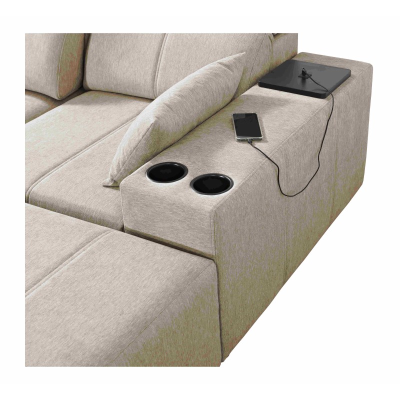 Milano I corner sofa with a sleeping function in Plecionka fabric, Verita 54 – elegance and functionality in one