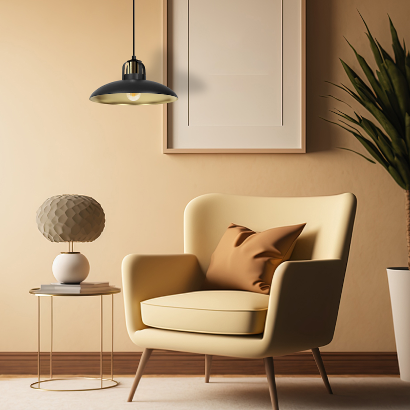 FELIX BLACK/GOLD pendant lamp 1xE27