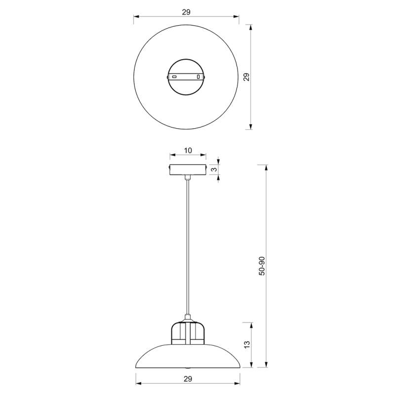 FELIX BLACK/GOLD pendant lamp 1xE27