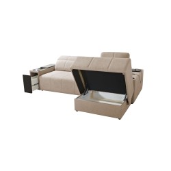 Sofá esquinero Milano I con función de cama en tela Plecionka, Verita 39: elegancia y funcionalidad en uno.