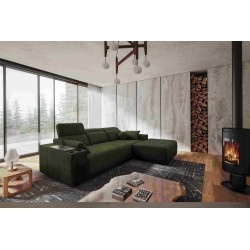 Milano I Corner Sofa with Sleeping Function in Weave Fabric, Verita 39 – Elegance and Functionality in One