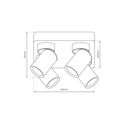 Lampa Sufitowa Andy 4xGU10 Kwadrat Czarny + Złoty