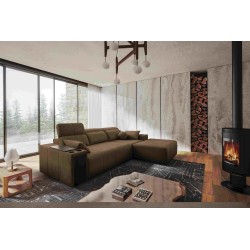 Milano I corner sofa with a sleeping function in Plecionka fabric, Verita 28 – elegance and functionality in one