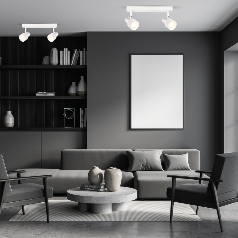 Cino Ceiling Lamp 2xGU10 White + Chrome