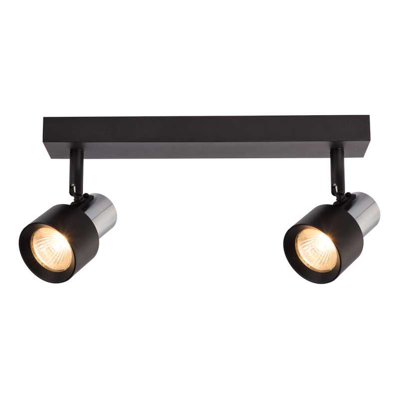 Ceiling Lamp Cino 2xGU10 Black + Chrome
