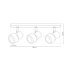 Lampa Sufitowa Cino 3xGU10 Czarny + Chrom