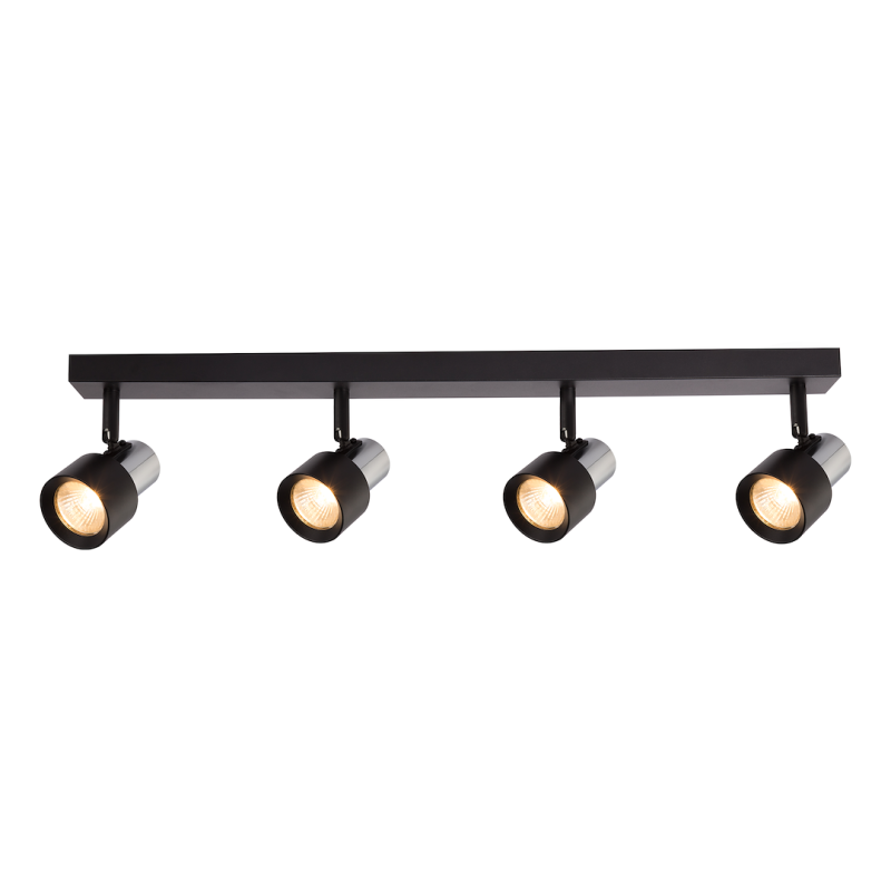Lámpara de Techo Cino 4xGU10 Negro + Cromo
