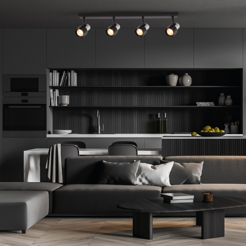 Ceiling Lamp Cino 4xGU10 Black + Chrome