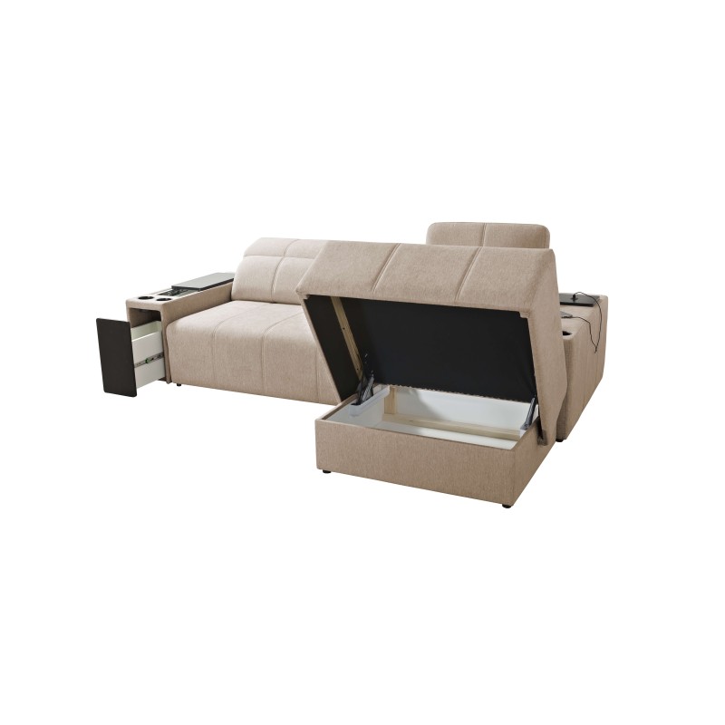 Milano I corner sofa with a sleeping function in Plecionka fabric, Verita 28 – elegance and functionality in one