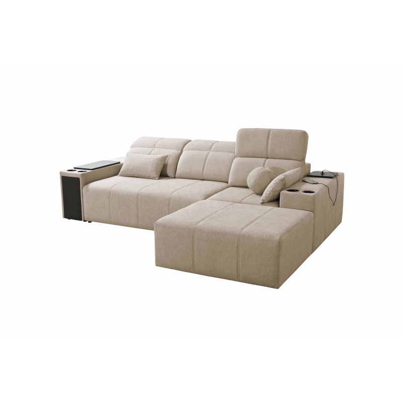 Milano I corner sofa with a sleeping function in Plecionka fabric, Verita 28 – elegance and functionality in one