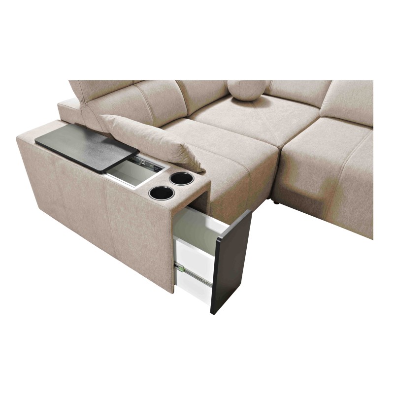 Milano I corner sofa with a sleeping function in Plecionka fabric, Verita 28 – elegance and functionality in one