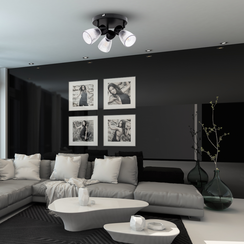 BEST BLACK ceiling lamp 3xE14 (round)