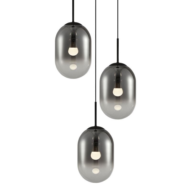 ALIAS BLACK hanging lamp 3xE14 round