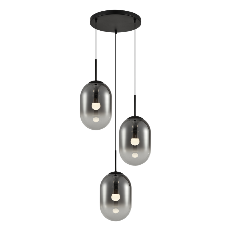 ALIAS BLACK hanging lamp 3xE14 round