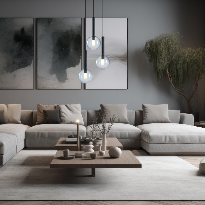 NIKO BLACK pendant lamp 3xG9