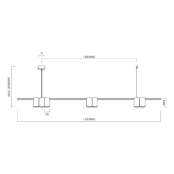 Lampa wisząca (listwa) Genesis 7xGU10 Biały