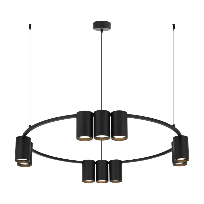 GENESIS BLACK Hanging Lamp (circle) 10xGU10
