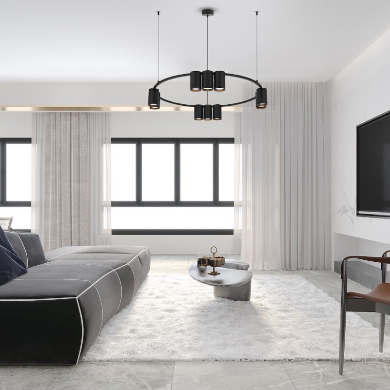 GENESIS BLACK Hanging Lamp (circle) 10xGU10