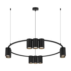 GENESIS BLACK Hanging Lamp (circle) 10xGU10