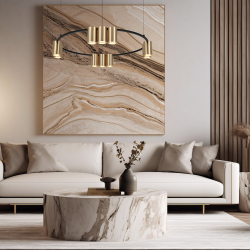 Hanging lamp (circle) GENESIS BLACK GOLD 10xGU10