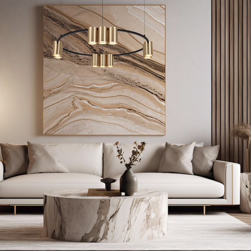 Hanging lamp (circle) GENESIS BLACK GOLD 10xGU10