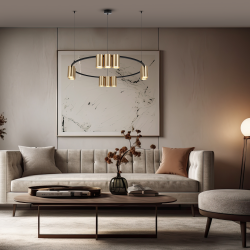 Hanging lamp (circle) GENESIS BLACK GOLD 10xGU10