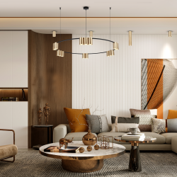 Hanging lamp (circle) GENESIS BLACK GOLD 15xGU10