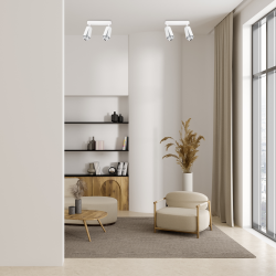 Flower Chrome Spot 2xGU10 Blanco