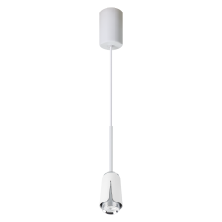 Flower Chrome Pendant Lamp 1xGU10 White
