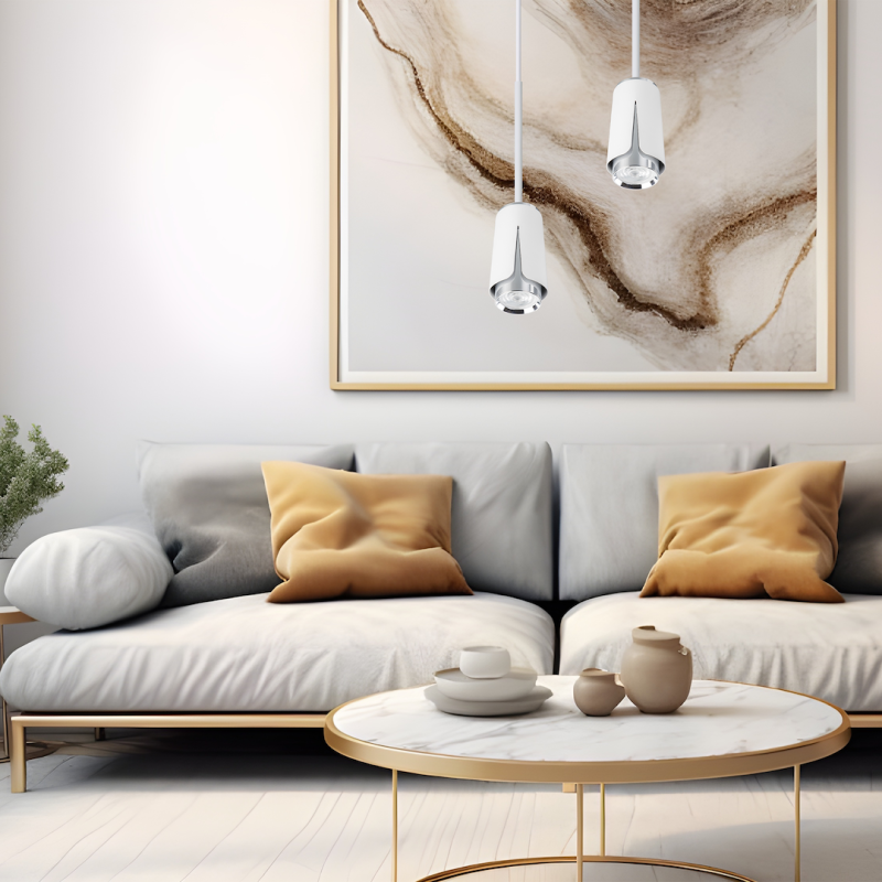 Flower Chrome Підвісна Лампа 1xGU10 Білий