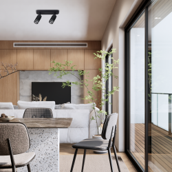 VERTIKALER SCHWARZER FLECK 2xGU10