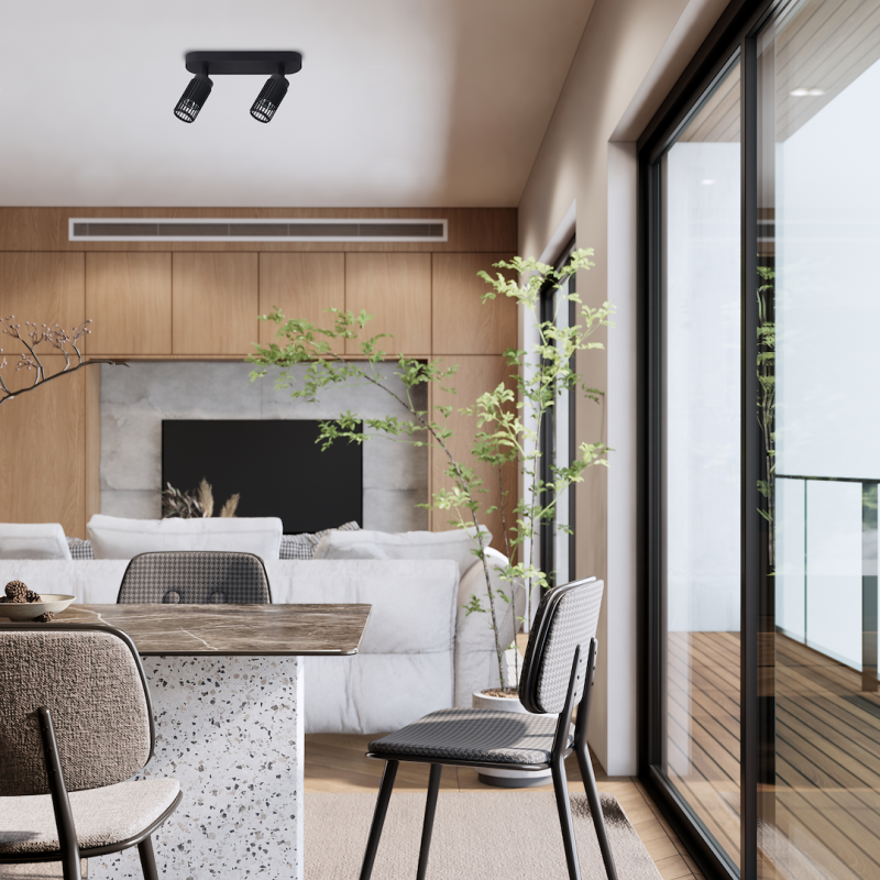 VERTIKALER SCHWARZER FLECK 2xGU10