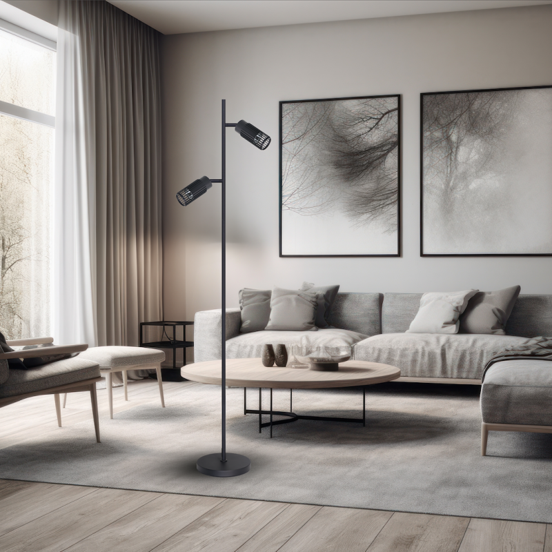 VERTICAL BLACK FLOOR LAMP 1xGU10