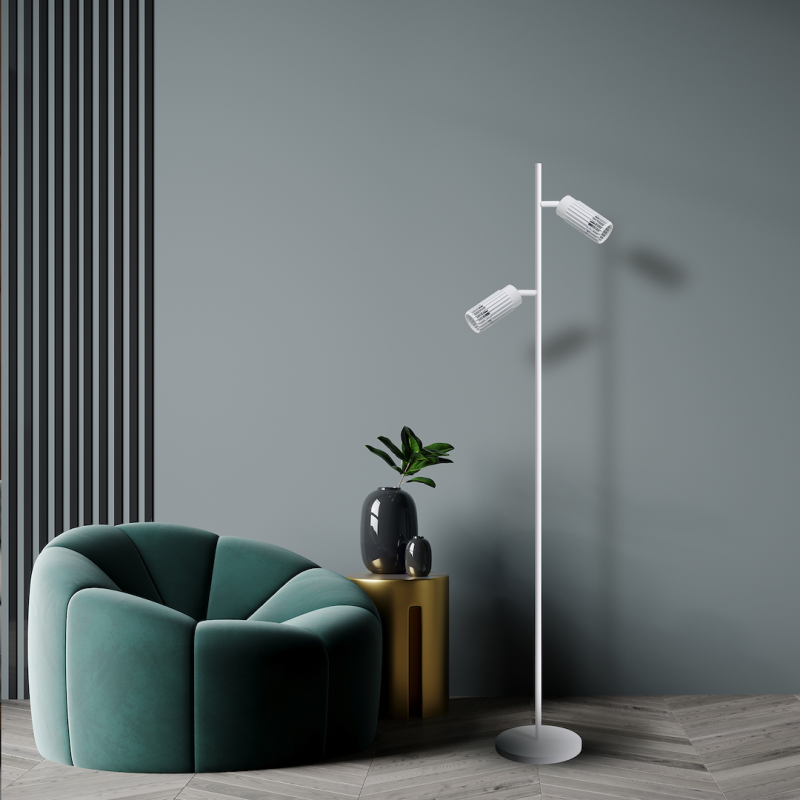 VERTICAL WHITE FLOOR LAMP 1xGU10
