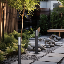 VERTICAL BLACK GARDEN LAMP 1xGU10 IP44