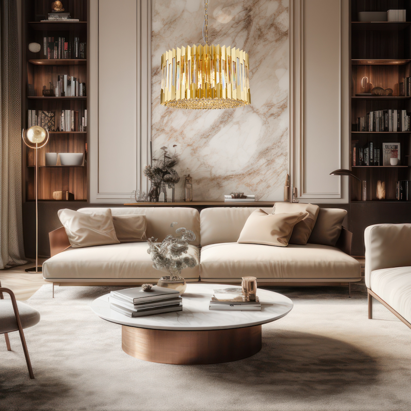 RITZ GOLD Chandelier 12xE14