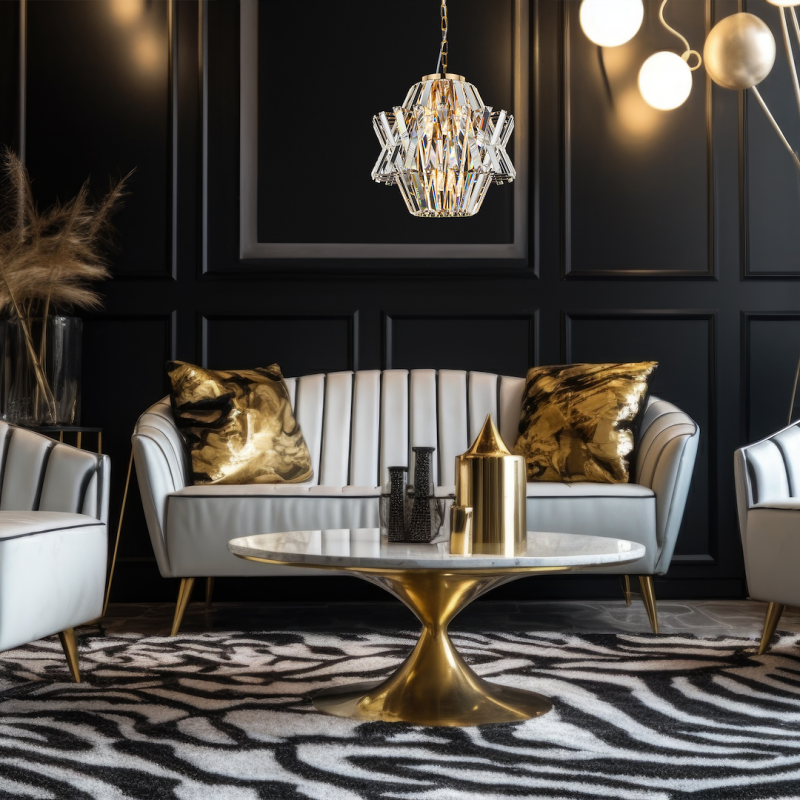 Lámpara de araña CROWN GOLD 4xE14