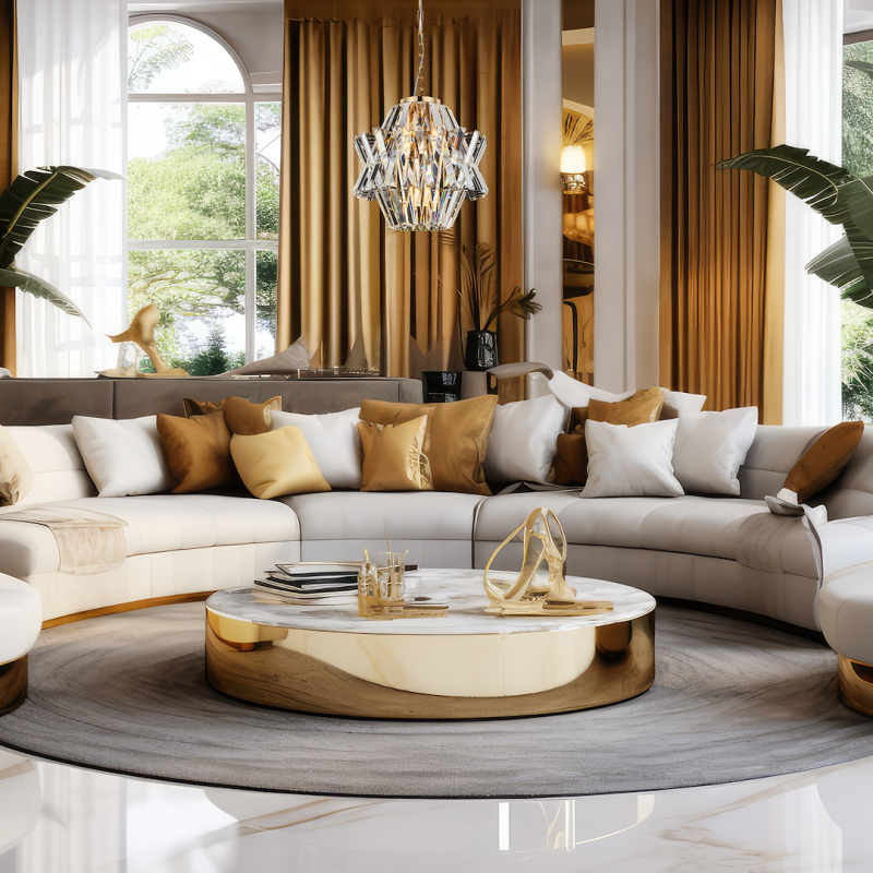 CROWN GOLD Chandelier 4xE14