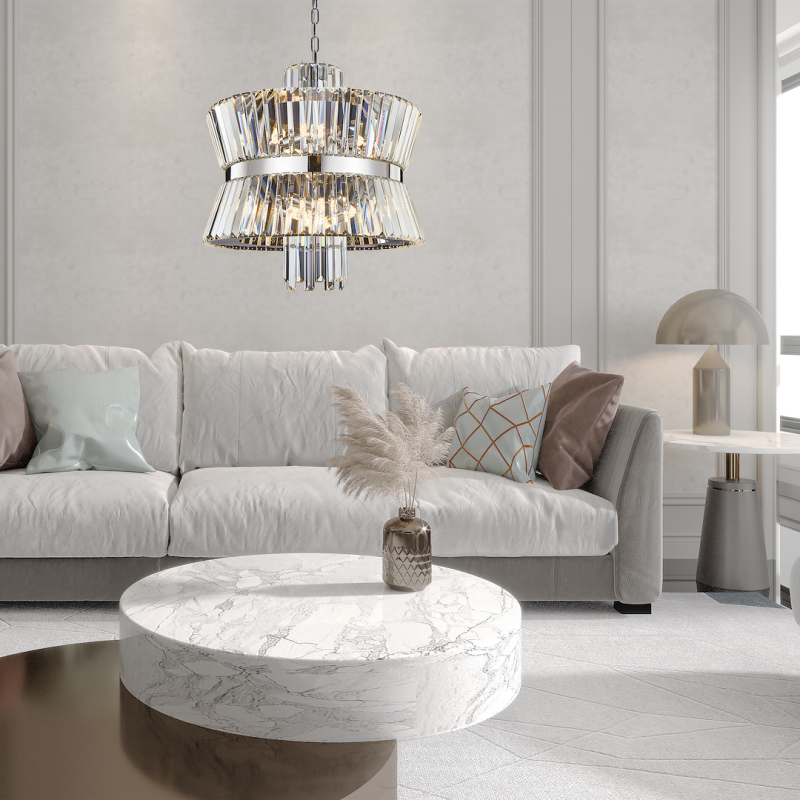 Lámpara de araña AURELIA CROMO 12xE14