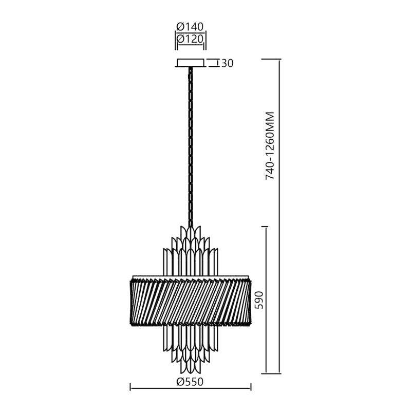 Chandelier MARGOT GOLD 9xE14