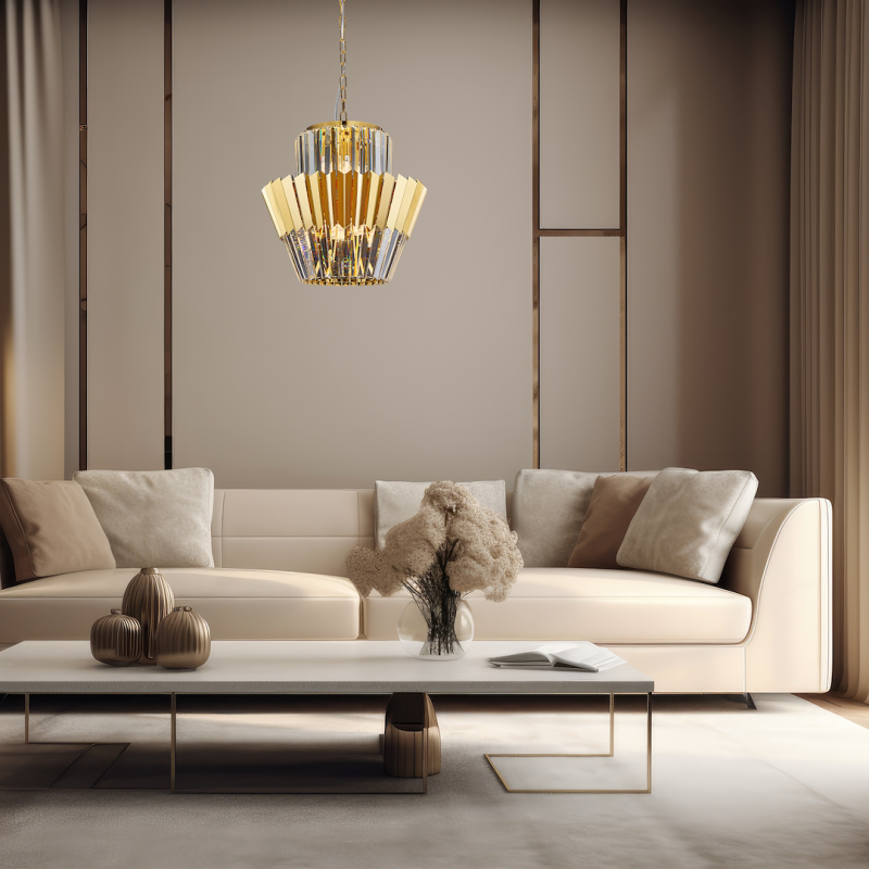 DONNA GOLD Chandelier 9xE14