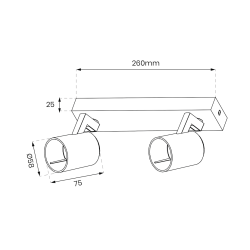 Volf Spot Negro 2xGU10